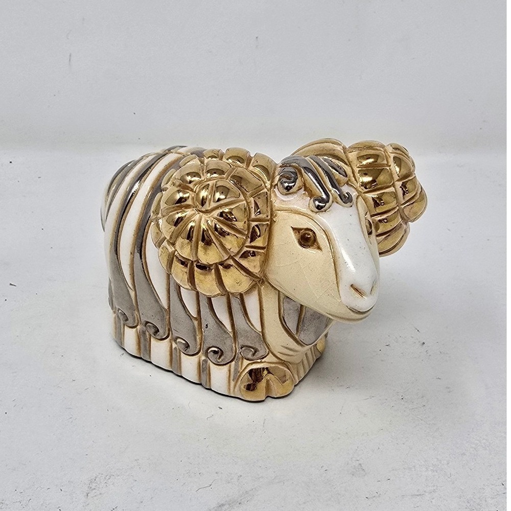 Vtg Artesania Rinconada ram figurine Uruguay clay‎ art Cottagecore Farmhouse